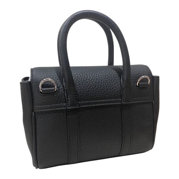Mulberry Bayswater Mini Bag Top Handle Crossbody Heavy Grain Black Leather - Picture 6 of 11